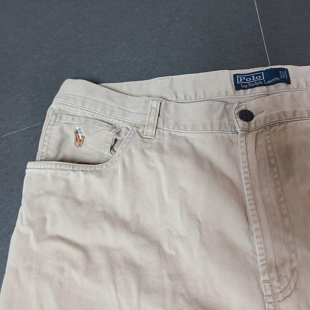 Polo Ralph Lauren Chino Pants Mens Size 38x32 Khaki Vintage Flesh Pony